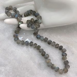 Malagasy Labradorite 18” Sterling Silver Bead Necklace